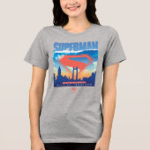 Superman Metropolis Skyline Tri-Blend Shirt (Voorkant)