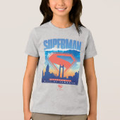 Superman Metropolis Skyline Tri-Blend Shirt (Voorkant)