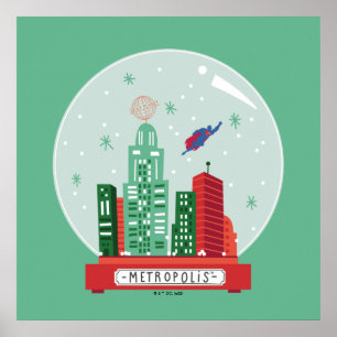 Superman Metropolis Sneeuwbol Grafisch Poster