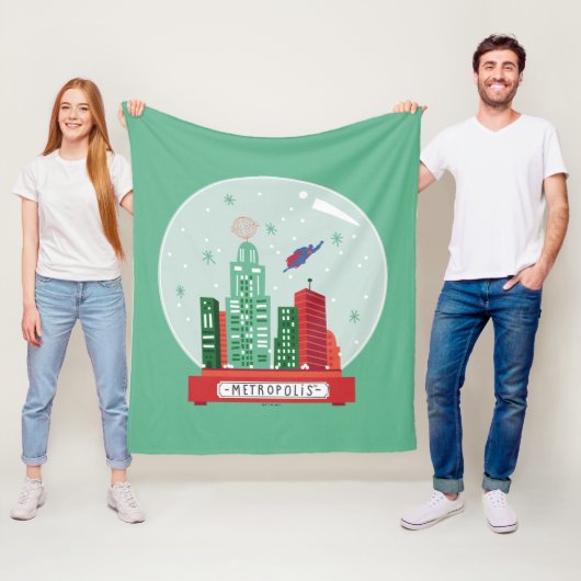 Superman Metropolis Snow Globe Graphic Fleece Deken (In situ)