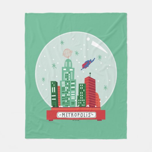 Superman Metropolis Snow Globe Graphic Fleece Deken (Voorkant)