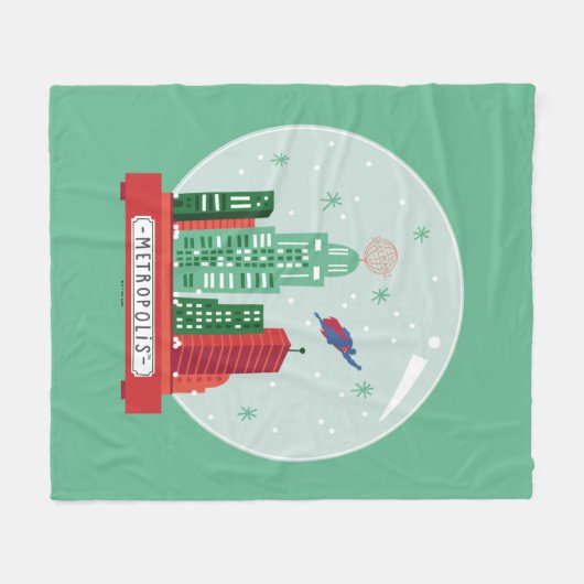 Superman Metropolis Snow Globe Graphic Fleece Deken (Voorkant (Horizontaal))