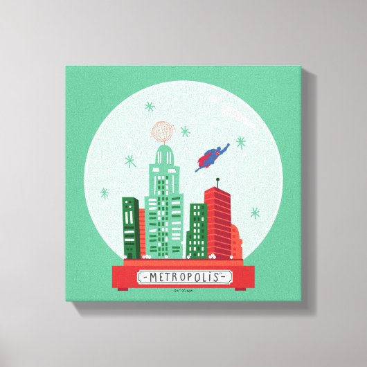Superman Metropolis Snow Wereldbol Graphic Canvas Afdruk (Voorkant)