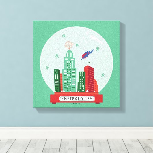 Superman Metropolis Snow Wereldbol Graphic Canvas Afdruk (Insitu (Houten vloer))