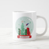 Superman Metropolis Snow Wereldbol Graphic Grote Koffiekop (Rechts)