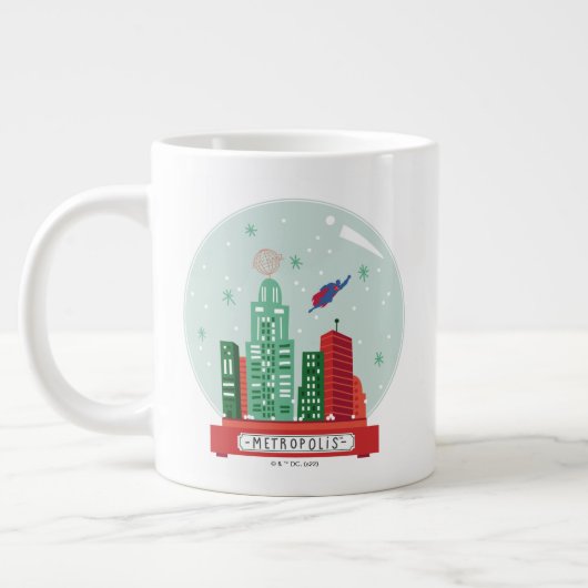 Superman Metropolis Snow Wereldbol Graphic Grote Koffiekop (Links)