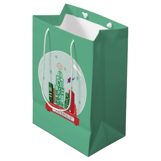 Superman Metropolis Snow Wereldbol Graphic Medium Cadeauzakje (Voorkant Gekanteld)