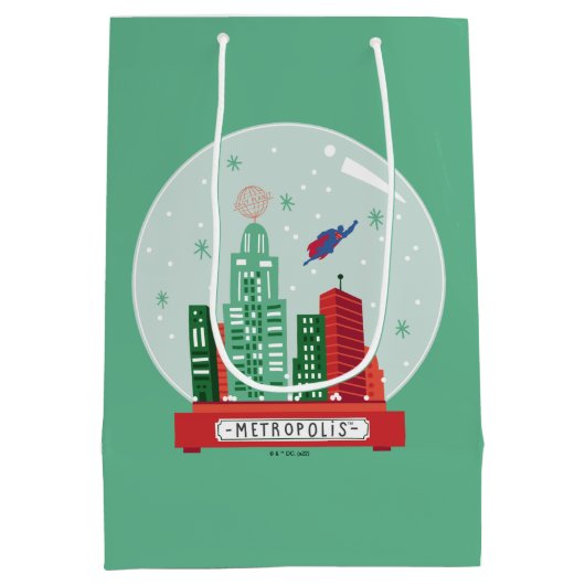 Superman Metropolis Snow Wereldbol Graphic Medium Cadeauzakje (Achterkant)