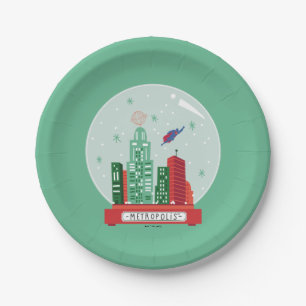 Superman Metropolis Snow Wereldbol Graphic Papieren Bordje