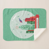 Superman Metropolis Snow Wereldbol Graphic Sherpa Deken (Voorkant (horizontaal))