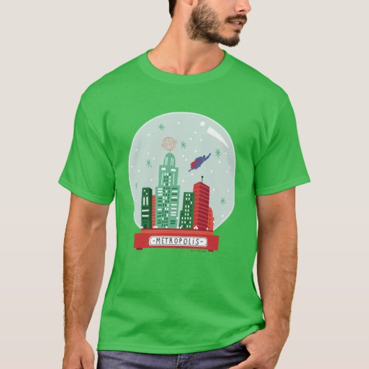 Superman Metropolis Snow Wereldbol Graphic T-shirt (Voorkant)
