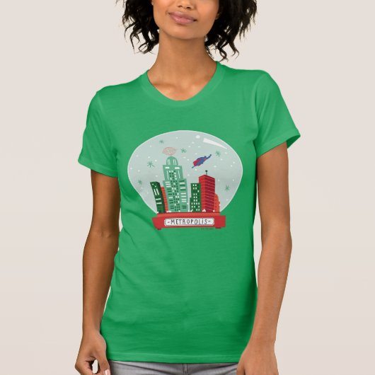 Superman Metropolis Snow Wereldbol Graphic T-shirt (Voorkant)