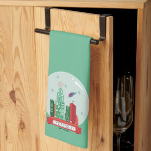 Superman Metropolis Snow Wereldbol Graphic Theedoek