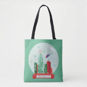 Superman Metropolis Snow Wereldbol Graphic Tote Bag (Voorkant)