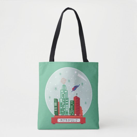 Superman Metropolis Snow Wereldbol Graphic Tote Bag (Voorkant)