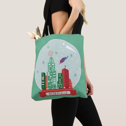Superman Metropolis Snow Wereldbol Graphic Tote Bag (Dichtbij)