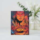 Superman Oranje Grunge Briefkaart (Staand voorkant)