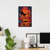 Superman Oranje Grunge Poster (Thuiskantoor)