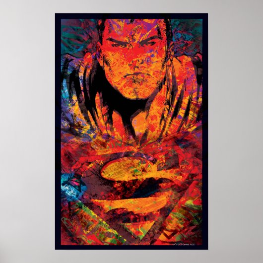 Superman Oranje Grunge Poster (Voorkant)