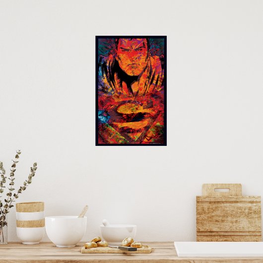 Superman Oranje Grunge Poster (Keuken)
