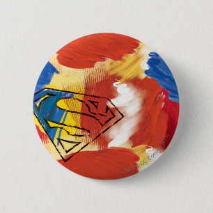 Superman Painted Logo Ronde Button 5,7 Cm