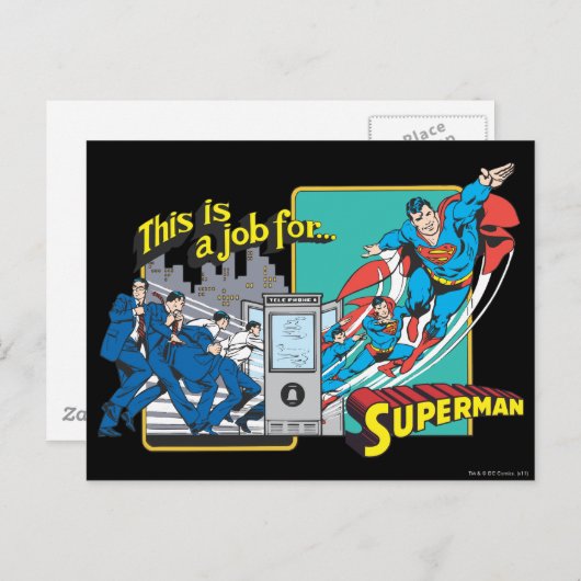 Superman Phonebooth Briefkaart (Voorkant / Achterkant)