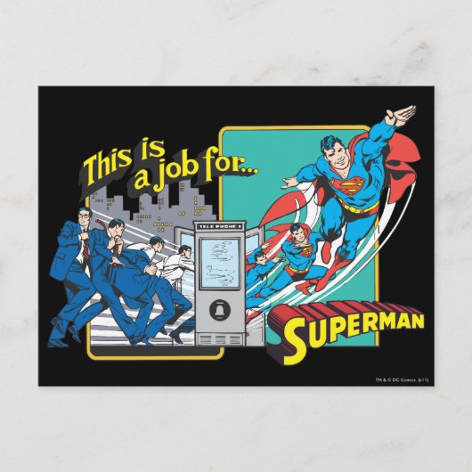 Superman Phonebooth Briefkaart (Voorkant)