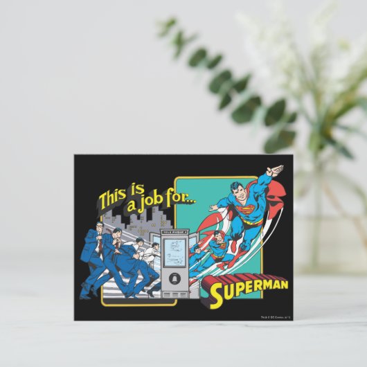 Superman Phonebooth Briefkaart (Staand voorkant)