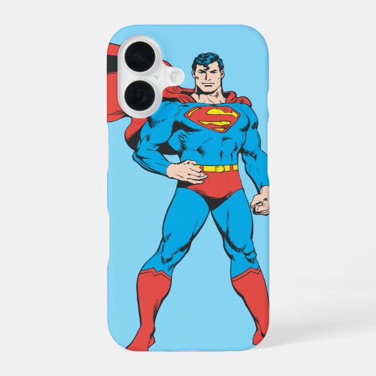 Superman Posing 2 iPhone 16 Hoesje (Achterkant)