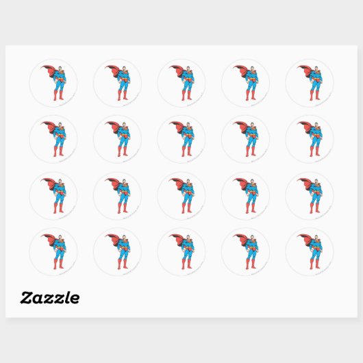 Superman Posing 3 Ronde Sticker (Vel)