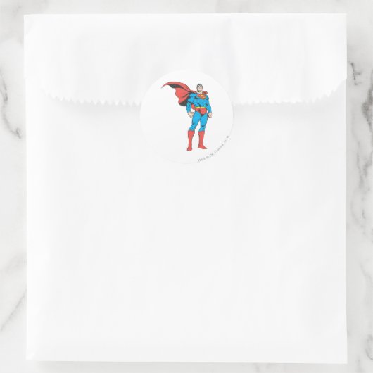 Superman Posing 3 Ronde Sticker (Tas)