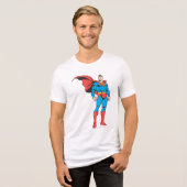 Superman Posing 3 Tri-Blend Shirt (Voorkant volledig)