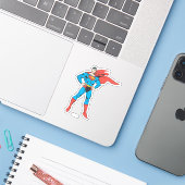 Superman Posing Sticker (Laptop met iPhone)