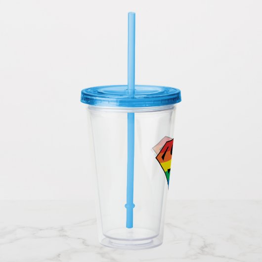 Superman Rainbow-Logo Acryl Drinkbeker (Rechts)