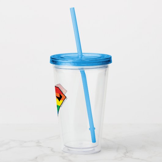 Superman Rainbow-Logo Acryl Drinkbeker (Links)