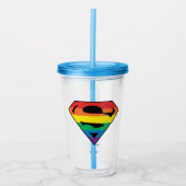 Superman Rainbow-Logo Acryl Drinkbeker (Voorkant)