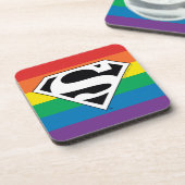 Superman Rainbow-Logo Bier Onderzetter (Linkerzijde)