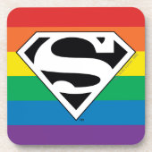 Superman Rainbow-Logo Bier Onderzetter (Voorkant)