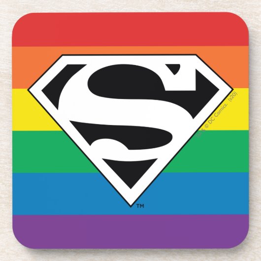 Superman Rainbow-Logo Bier Onderzetter (Voorkant)