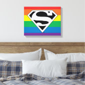 Superman Rainbow-Logo Canvas Afdruk (Insitu (Slaapkamer))