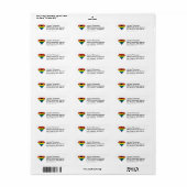 Superman Rainbow-Logo Etiket (Full Sheet)