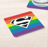 Superman Rainbow-Logo Kartonnen Onderzetters (Schuin)