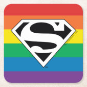 Superman Rainbow-Logo Kartonnen Onderzetters (Voorkant)