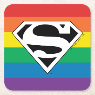 Superman Rainbow-Logo Kartonnen Onderzetters