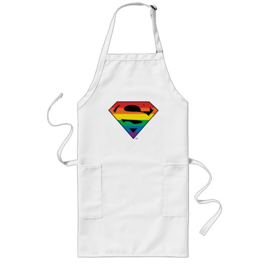 Superman Rainbow-Logo Lang Schort (Voorkant)