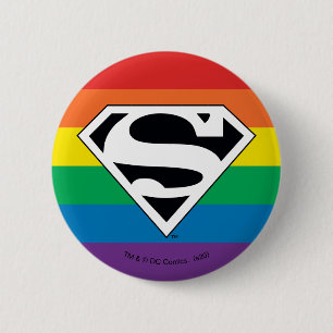 Superman Rainbow-Logo Ronde Button 5,7 Cm