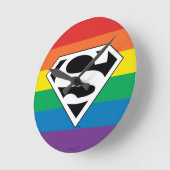 Superman Rainbow-Logo Ronde Klok (Hoek)