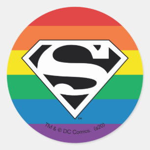 Superman Rainbow-Logo Ronde Sticker