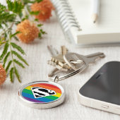 Superman Rainbow-Logo Sleutelhanger (Zijkant)