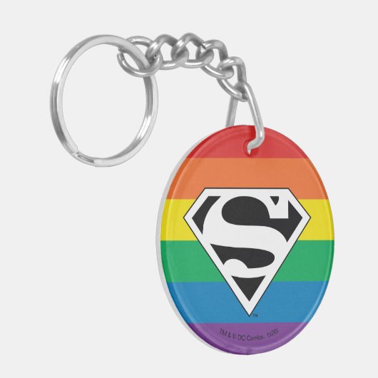 Superman Rainbow-Logo Sleutelhanger (Voorkant Links)